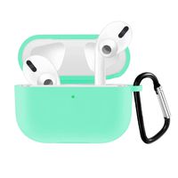 QIENGO Compatible for Airpods Pro Silicone Case Cover with Keychain, Scratchproof & Shockproof Protective Cover Compatible for Airpod Pro/Airpods 3, Front LED Visible