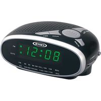 Jensen Compact AM/FM Alarm Clock Radio with Auxiliary Input & Large Easy to Read Backlit LED Display