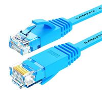 SAMZHE Ethernet Cable, 3ft Flat Internet Network Cable CAT6 RJ45 UTP LAN Cable High Speed Gigabit Network Patch Cord (Blue)