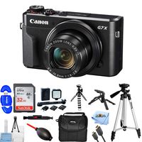 Canon PowerShot G7 X Mark II Digital Camera 1066C001 Bundle with 32GB SD, LED Light Kit, 57" Tripod, 8" Gripster and More [International Version]