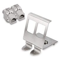kwmobile Keystone Module Jacks - 2X CAT6A Shielded Keystone Jack RJ45 Cat 6A Ethernet Module 10 Gbit with Shielded Metal Housing and DIN Rail Holder