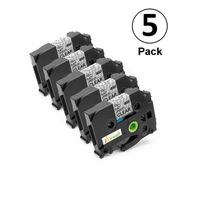Airmall 5 Pack Black on Clear Compatible TZe-131 TZe131 P-Touch Label Tape, 1/2 inch x 26.2ft, to use with P-Touch Label Maker PT-D210 PT-H110 PT-D400AD PT-P900W (12mm X 8m)