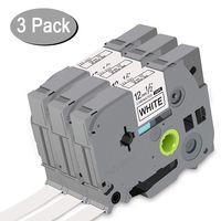 MIZUSUPI TZE-231, Label Tapes Standard Laminated Compatible with Brother PT Series, 12mm 0.47 Inch Black on White for Indoor or Outdoor Use Water Resistant 26.2 Feet (8M), 3-Pack