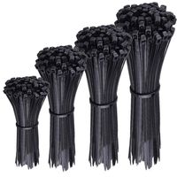 400 Qty Assorted Black Nylon Cable Zip Ties 4", 7", 11" & 14" | Made in The USA | BCP908