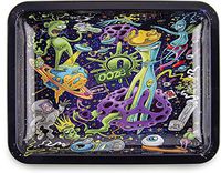 Ooze - Metal Rolling Tray - Medium 10x7.75 - Smoking Accessories - Rolling Tray - Ashtray - Rolling Tobacco Tray - Smoking Accessories Dry Herb - Tobacco Accessories (Universe)