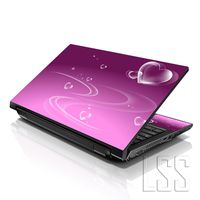 LSS Laptop 17-17.3" Skin Cover with Colorful Pink Hearts Pattern for HP Dell Lenovo Apple Asus Acer Compaq - Fits 16.5" 17" 17.3" 18.4" 19" (2 Wrist Pads Free)