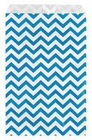 888 Display - 200 pcs of 5" x 7" Blue Chevron Paper Gift Bags Shopping Sales Flat Bags