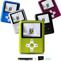 Lecmal Portable MP3/MP4 Player with 32GB Micro SD Card, Economic Multifunctional Music Player with Mini USB Port, MP3 Voice Recorder, Media Player Gift for Kids-32G-Green