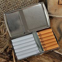MODEBESO(TM) Karaqusa Silver Color Copper Metal Cigarette Case Holder China Holds 12 Cigarette