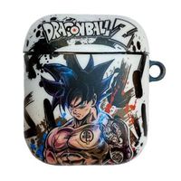 Raleighsee Anime Cartoon AirPods1/2 Generation Silicone Protective Case Anti-Fall Portable Bluetooth Headphone Box Protective Cover(Goku)