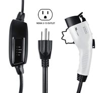 Lectron 120V/240V 16 Amp Level 2 EV Charger with 21ft Extension Cord J1772 Cable & Nema 5-15 Plug