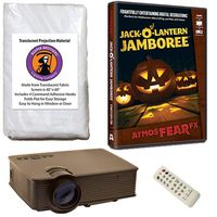 Halloween Digital Decoration Kit Includes 1080p HD Resolution Projector, 40" x 60" Reaper Brothers High Resolution Window Rear Projection Screen and AtmosFearFX Jack O Lantern Jamboree DVD