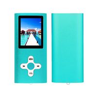 RHDTShop MP3 MP4 Player 16 GB Micro SD Card, Support UP to 64GB TF Card, Rechargeable Battery, Portable Digital Music Player, Blue