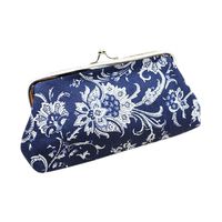 NEARTIME Women Wallet, Blue and White Pattern Card Holder Clutch Bag Handbag (Blue)