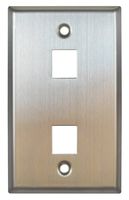 Allen Tel Products ATBKF-VT-2 Single Gang, 2 Ports Versatap Faceplate, Stainless Steel