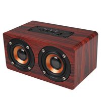 Bluetooth Wooden Speaker, Retro Wireless Dual Loudspeaker Hands-Free Call Support TF Card AUX Input for Cellphone Home Outdoor