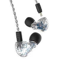 RevoNext RX8S in Ear Monitor,Noise-Isolating in Ear Headphones 1DD+2BA Balance Armature with Dynamic Triple Driver HiFi Headphones with 2 Pins Detachable Cable and A Silicone Case (Transparent)