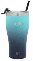 Simple Modern Personalized 22oz Slim Cruiser Tumbler with Straw - Gifts for Men & Women Custom Monogram Laser Engraved Name - Vacuum Insulated Travel Mug Ombre: Bermuda Deep