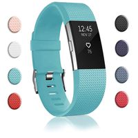 Bands Replacement Compatible for Fitbit Charge 2, Adjustable Wrist Accessories Sport Wristbands for Women&Men (Deep Purple-Light Blue-White-D, Large)
