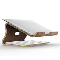 SAMDI Laptop Stand Wood, Wooden Cooling Computer Holder, Notebooks Desktop Mount for MacBook Air, Pro 13 15, iPad Pro 12.9, Dell XPS, Surface, Chromebook 11 to 17 (Walnut)
