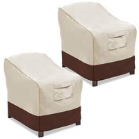 Vailge Patio Chair Covers, Lounge Deep Seat Cover, Heavy Duty and Waterproof Outdoor Lawn Patio Furniture Covers (2 Pack - Small, Beige & Brown)