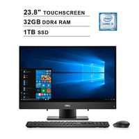 2019 Dell Inspiron 3000 23.8 Inch Full HD Touchscreen All-in-One Desktop (Intel Core i3-7130U 2.7GHz, Dual Cores, 32GB DDR4 RAM, 1TB SSD, WiFi, Bluetooth, HDMI, Windows 10) (Black)