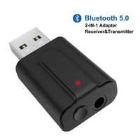 WATOE Bluetooth Adapter Transmitter Receiver 2 in 1 Wireless Adapter with 3.5mm AUX USB Bluetooth 5.0+EDR Adapter for Car Headphones PC TV Home Stereo