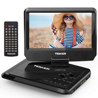 TENKER 11" Portable DVD Player with 9.5" Swivel Screen, Built-in Rechargeable Battery and SD Card Slot & USB Port [Upgraded Version]