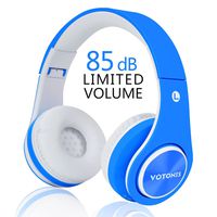Wireless Headphones for Kids,VOTONES 85dB Volume Limited Over Ear Foldable Bluetooth Headset with Microphone for Halloween Children Hands Free Calling,Compatible with Smartphones PC Tablet-Blue