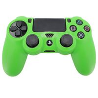 Assecure Pro green soft silicone skin grip protective cover for Sony PS4 controller rubber bumper case with ribbed handle grip [Playstation 4]