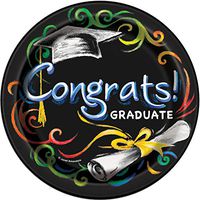 Chalkboard Graduation Dessert Plates, 8ct