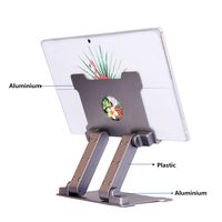 Tablet Laptop Stand Multi-Angle, Ergonomic Adjustable Laptop Riser Computer Notebook Stand Compatible with Dell XPS, HP, Samsung, Lenovo, All laptops up to 22 lbs. - Silver