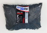 Cambridge ZipIts Multi Purpose Cable Ties Zip Ties 8 Inch 75 Lb 1000 Pieces Standard Duty UV Black