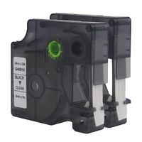 WonderTec Replaces Dymo Standard D1 40910 S0720670 Labeling Tape (Black Print on Clear Tape , 3/8'' W x 23' L , 2 Cartridges)