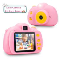 Verkstar Kids Camera Mini Toys Camera 2.4 Inches Screen HD 1080P Rechargeable Video Digital Children Camera for 3-12 Years Old Boys Girls Christmas Birthday Party Gift (Pink)
