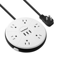 Lanshion Power Strip with 3 USB Smart Charge 6-Outlet Surge Protector 110-125V/15A 6.6-Foot Power Cord