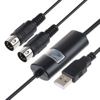 USB IN-OUT MIDI Cable, VSEER Pofessional Piano Keyboard to PC/Laptop/Mac MIDI Adapter Cord for Home Music Studio - 6.5Ft