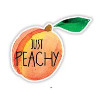 Peachy Just Peachy Peach Laptop Sticker Decal Fruit Georgia Florida Vinyl 4.25"