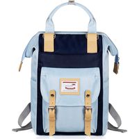 Women Wide Open Vintage Travel School Backpack Bookbag Girls Daypack(Blue)