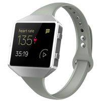 AKALE Sport Bands Compatible with Fitbit Blaze, Slim Replacement Narrow Silicone Strap Wristband with Metal Frame Compatible for Fitbit Blaze Smart Fitness Watch-Stone Gray-Large-B