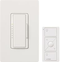 Lutron MRF2-600MTHW-WH Maestro Wireless 600-Watt Multi-Location Dimmer with Controller and Wallplate, White