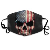 USA Flag Skull Dust Mask,Washable and Reusable Cleaning Gardening Outdoor Activities Warm Windproof Mask