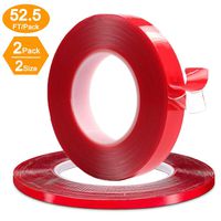 Double Sided Nano Acrylic Tape, Heavy Duty Gel Grip Tape, Removable Adhesive Waterproof Mounting Tape for Outdoor and Indoor, Double Stick Tape for Poster,Photo,LED Lights,Car Decor,Fix Carpet, 105 FT