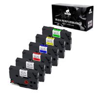 6-Pack IKONG 12mm 1/2 Inch Combo Set Compatible P-Touch TZe-131 TZe-231 TZe-431 TZe-531 TZe-631 TZe-731 Label Tape, 0.47 Inch x 26.2 Feet (12mm x 8m)