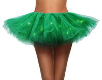 Simplicity Womens LED Light Tutu Skirt Dance Rave Tutu Skirt Dress,Green