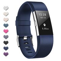 TreasureMax with Fitbit Charge 2 Bands for Women Men,Adjustable Soft Silicone Sports Replacement Fitbit Charge 2 hr Bands,Small/Large