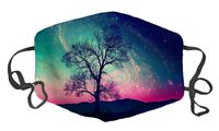 Dust Face Mask for Dust Mouth Mask Anti-Dust Mask Adjustable Earloop Face Mask (Tree Over The Night Sky)