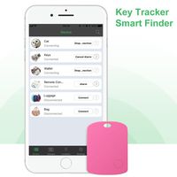 Key Finder, CC-Show Wireless GPS Phone Locator, Smart Wallet Tracker, Anything Anti Lost Alarm with Selfie Shutter/Remote Control for iOS/Android App, Shield Shape (Pink)