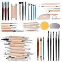 Tonsiki 61 Pieces Ceramic Clay Tools Set, Modeling Pottery Clay Sculpting Tools Kits for Beginners Professional Art Crafts, Wood and Steel, Schools and Home Safe for Kids