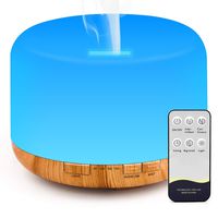 RENWER Essential Oil Diffuser, 500ml Remote Control Diffusers for Essential oils, Ultrasonic Humidifier, Aromatherapy Diffuser with 7 Color Changing LED Lights & Waterless Auto-Off